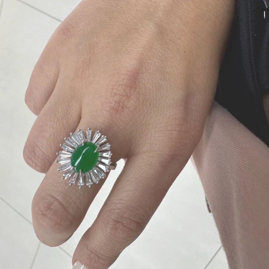 Tasarım Ceyt Taşlı Papatya Kadın Gümüş Yüzük - 2