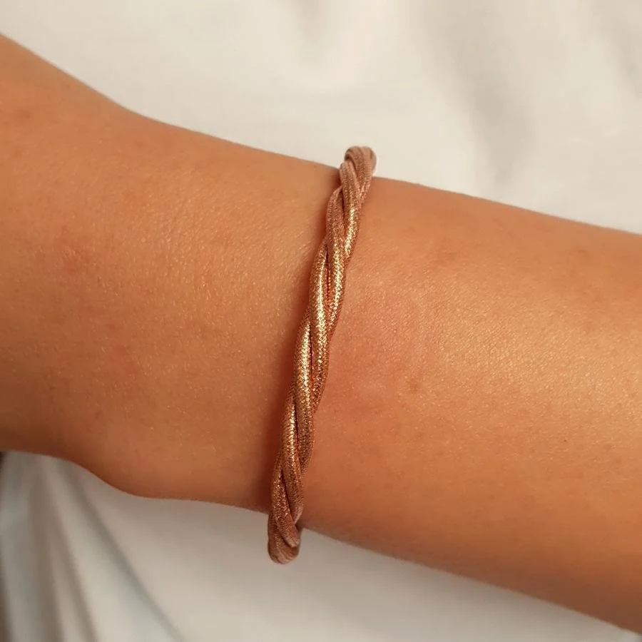 Tasarım Kalın Burgu Rose Kadın Gümüş Bileklik - 2