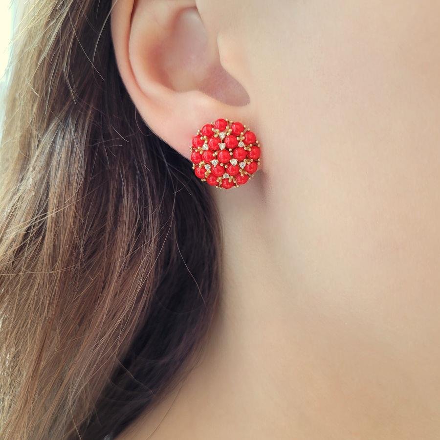 Design Multi Coral Silver Women's Earrings - CNG Jewels