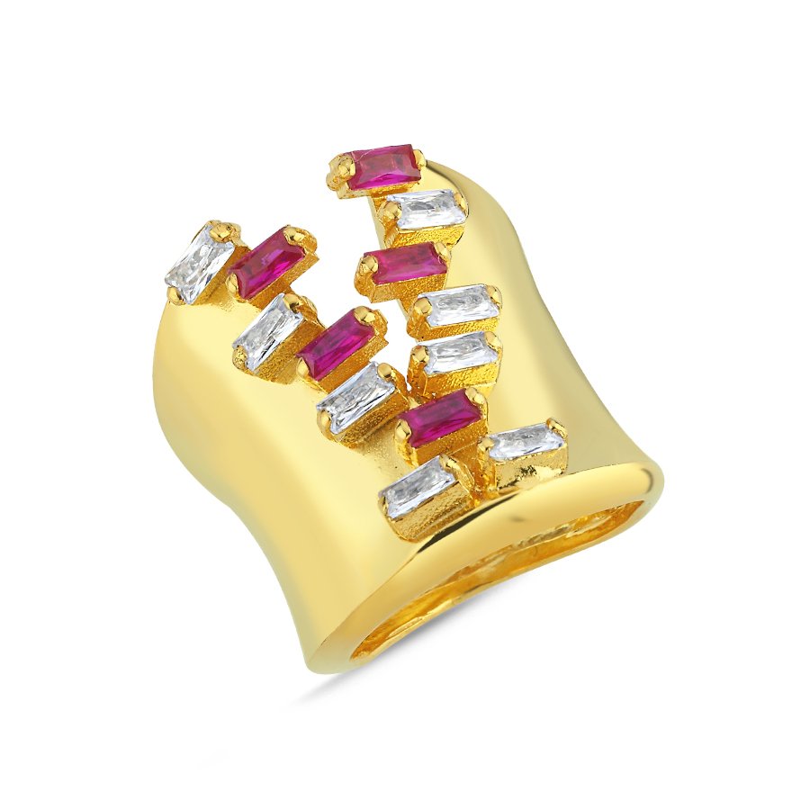 Tasarım Ruby Korse Gümüş Yüzük - CNG Jewels