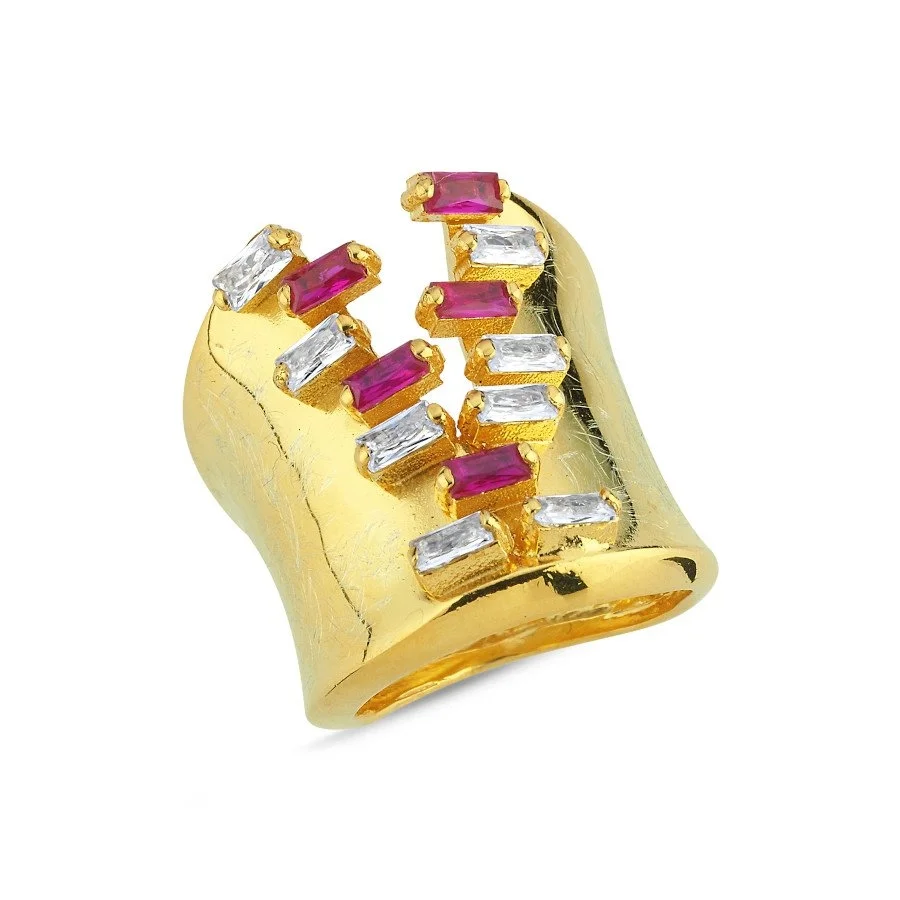 Tasarım Ruby Korse Gümüş Yüzük - 1