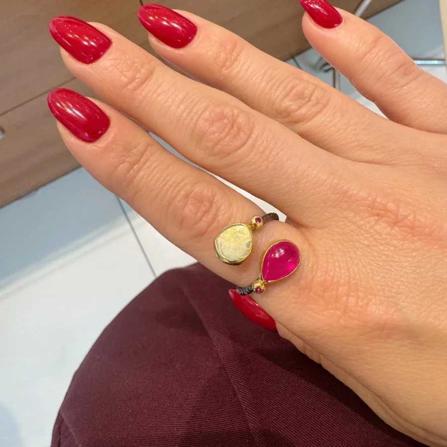 Tasarım Yakut Opal Kadın Gümüş Yüzük - 2