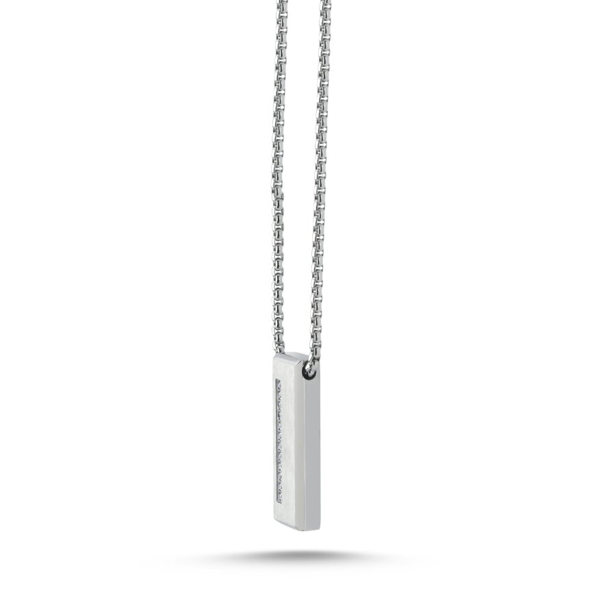 Taşlı Çubuk Çelik Erkek Kolye - CNG Jewels (1)