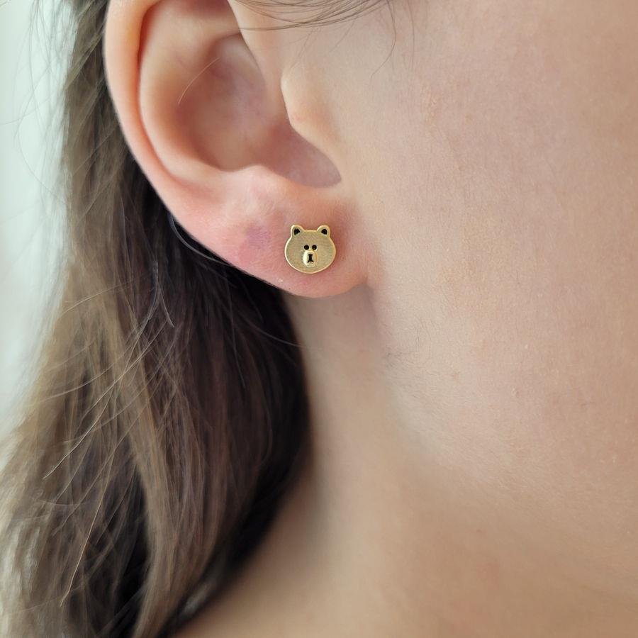 Tedy Bear Gold Silver Women's Earrings - CNG Jewels