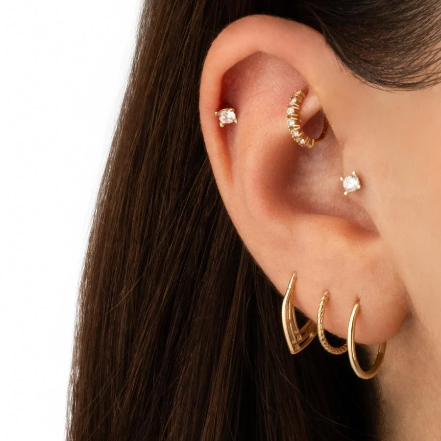 Tektaş Altın Helix Piercing - 2