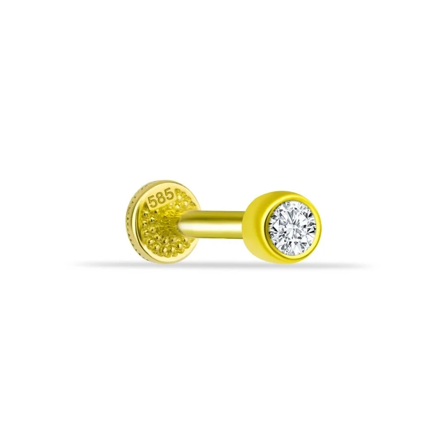 Solitaire Gold Tragus Piercing - 1