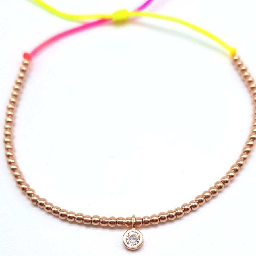 Colorful Neon String Silver Anklet with Solitaire Stone - CNG Jewels (1)