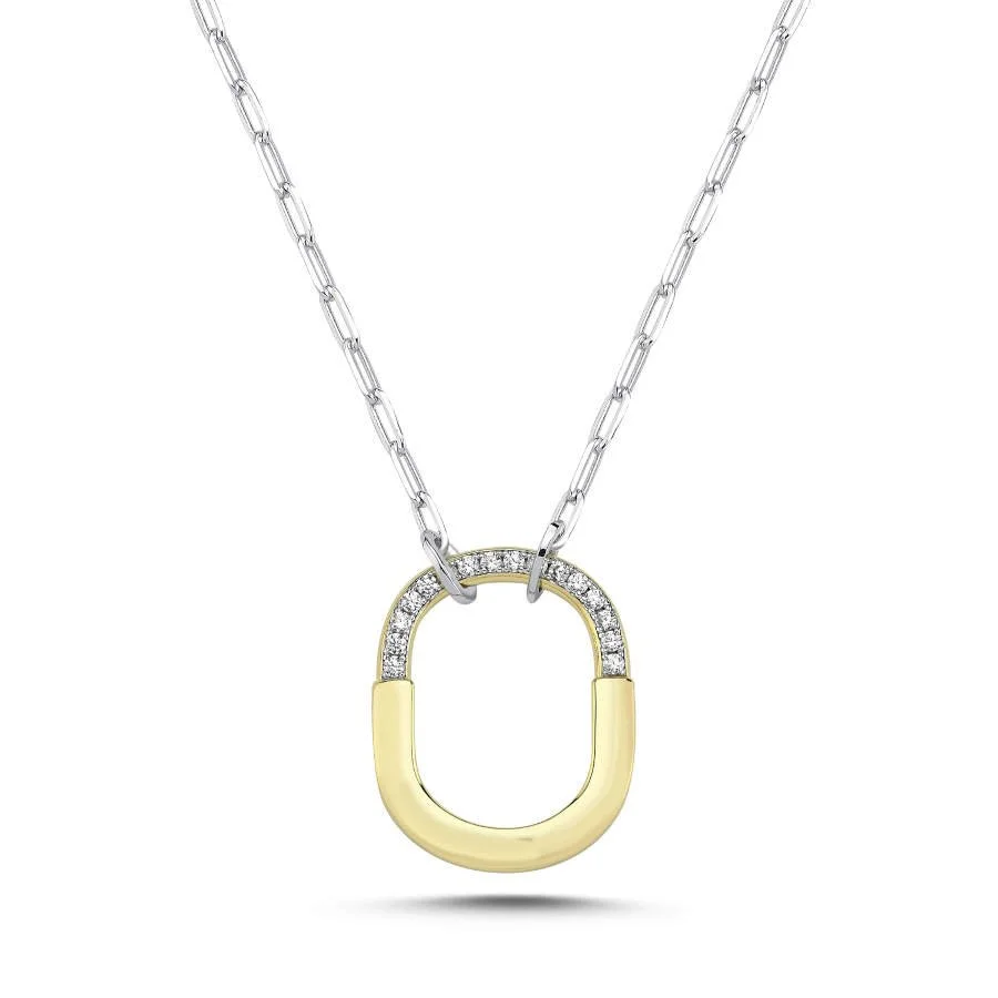 Tif Kilit Kadın Gümüş Kolye - 1