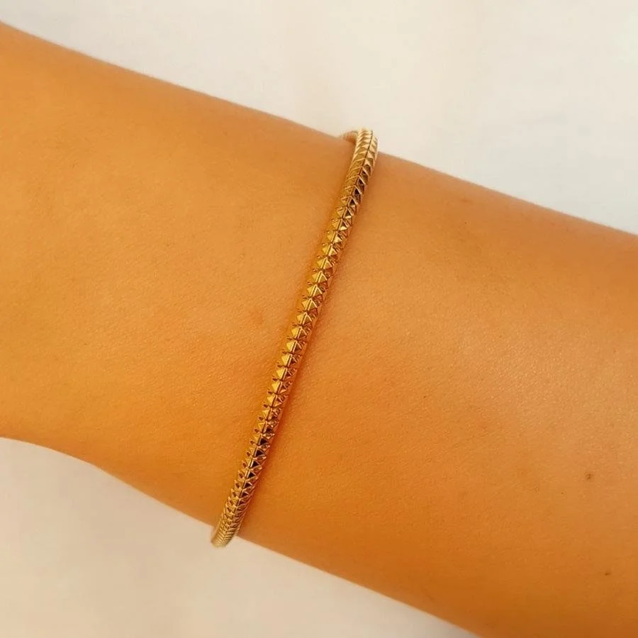 Timsah Sırtı Tasarım Rose Kadın Gümüş Bileklik - 1