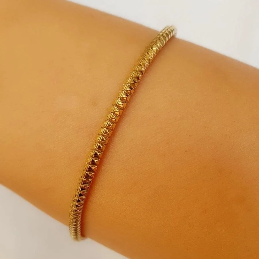 Timsah Sırtı Tasarım Rose Kadın Gümüş Bileklik - 2