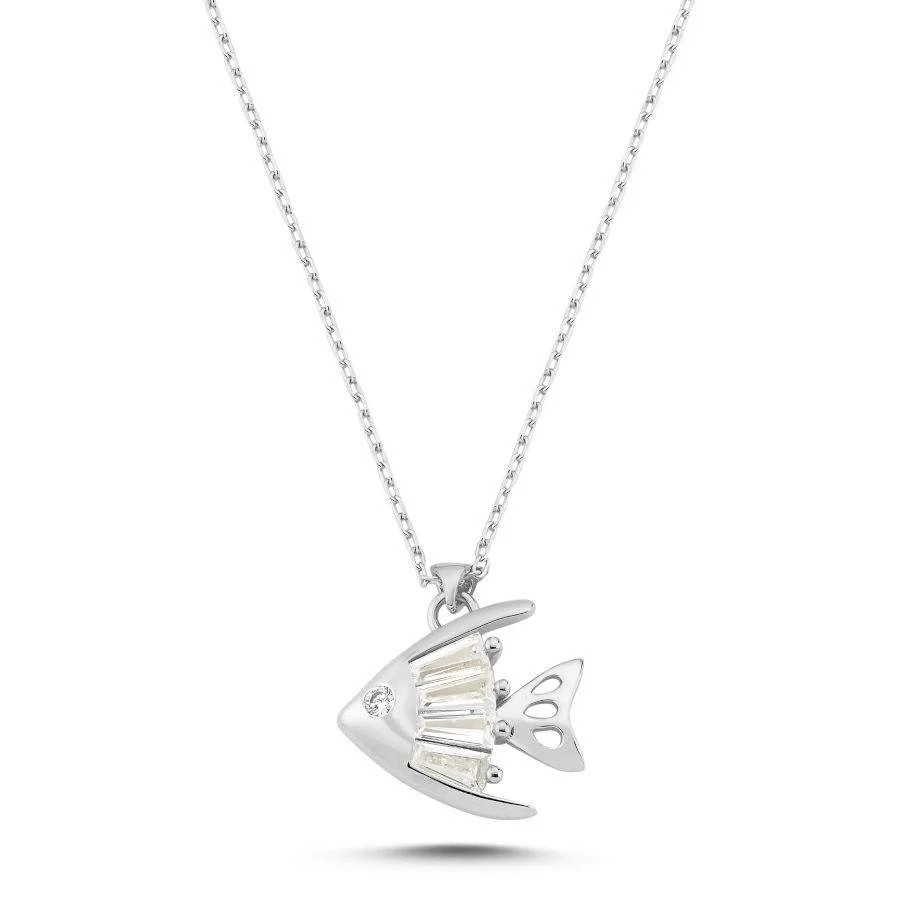 Trapeze Fish Women's Silver Necklace - 1