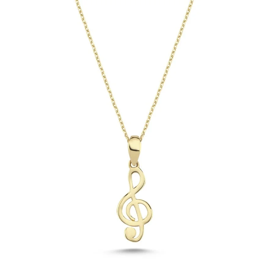 14K Gold Sol Key Necklace - 1