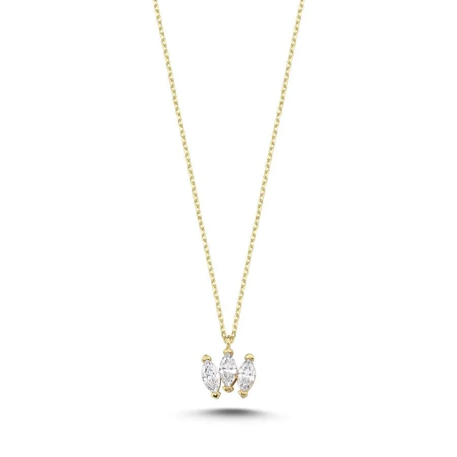 Tria Marquise Trend Gold Necklace