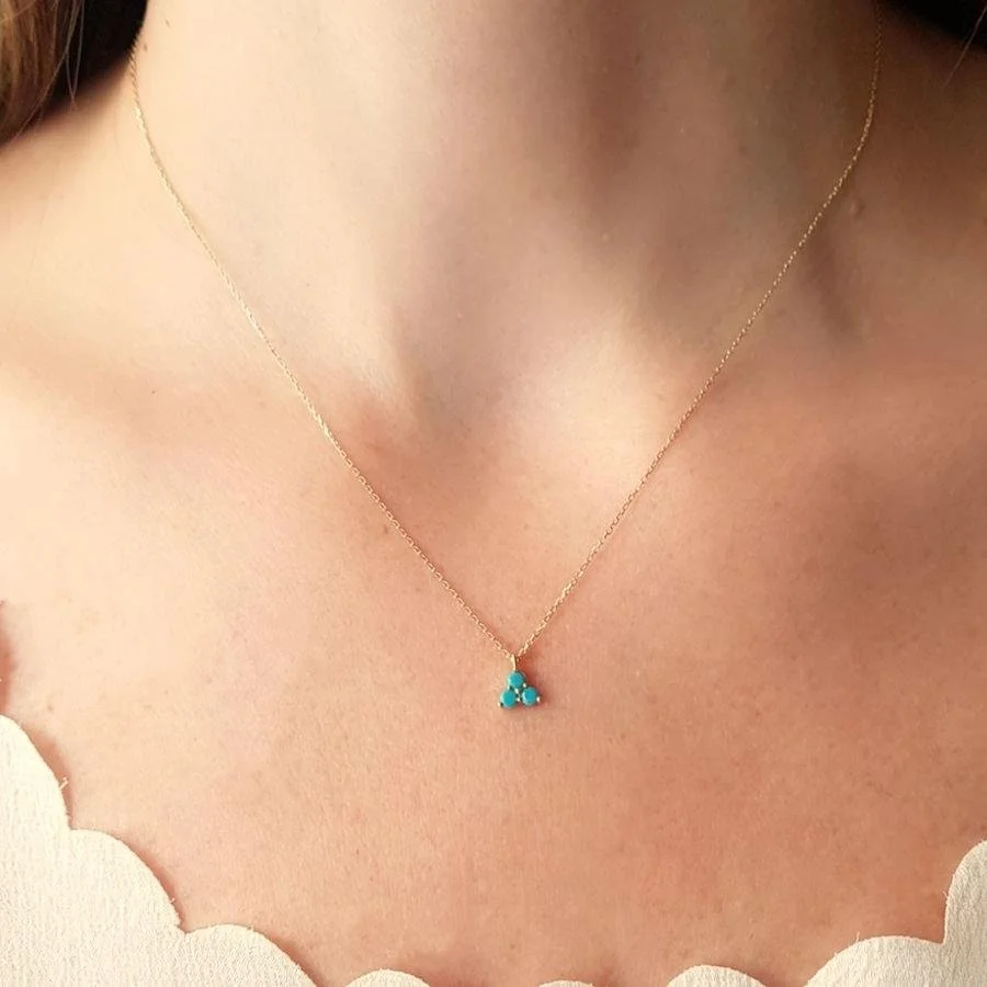 Tria Turquoise Gold Necklace