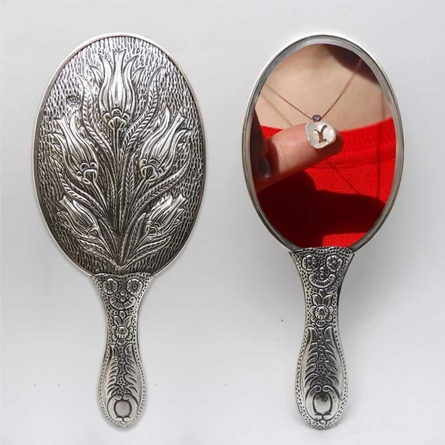 Tulip Silver Hand Mirror No 2