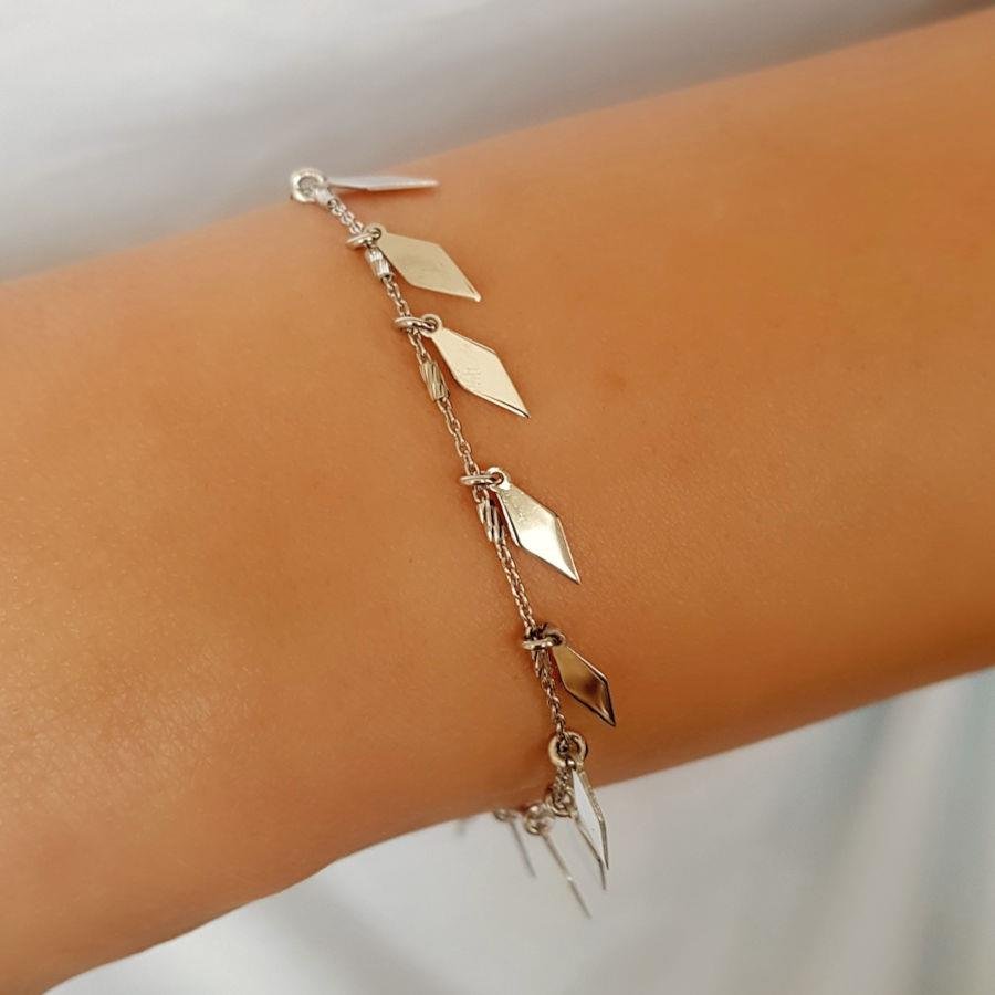 Yaprak Charm Kadın Gümüş Bileklik - CNG Jewels