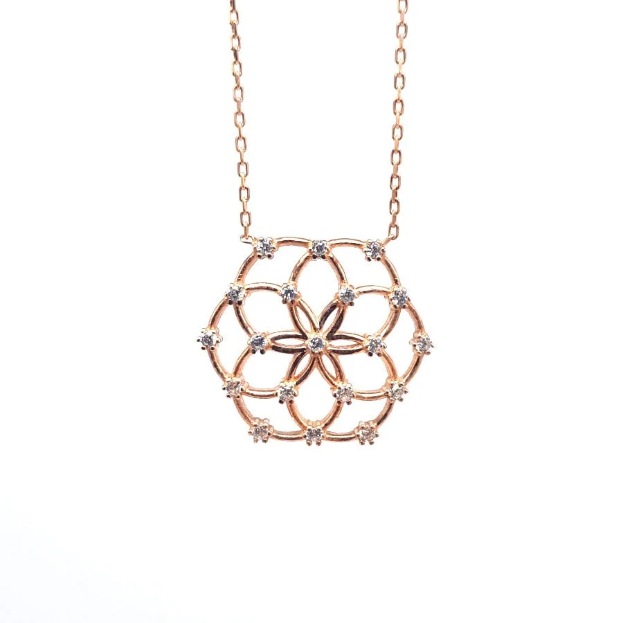 Flower of Life Silver Women's Necklace - 1