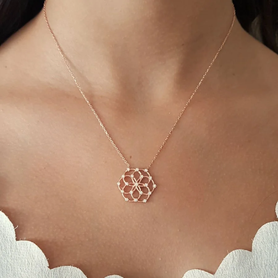 Flower of Life Silver Women's Necklace - 2