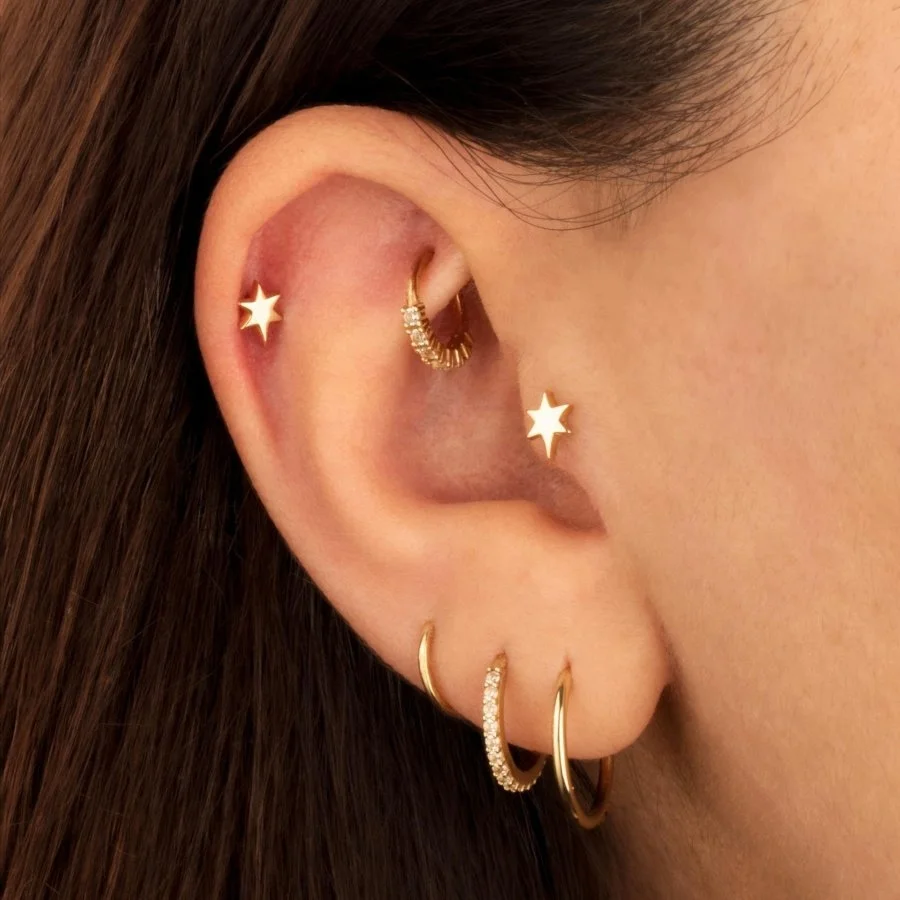 Yıldız Altın Tragus Piercing - 2