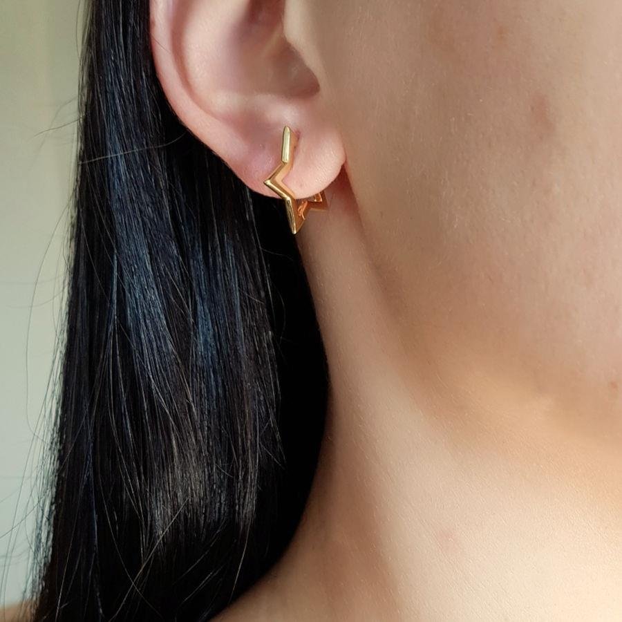 Star Hoop Gold Silver Women's Earrings - CNG Jewels