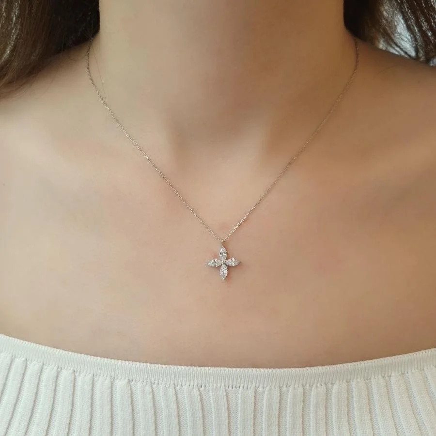 Clover Marquise Silver Women's Necklace - 2